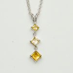 Simple Pendent with Citrine Gemstone in 925 Silver Pendants - Mohnaa Jewels