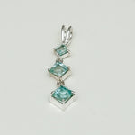 Simple Pendent with Blue Topaz Gemstone in 925 Silver Pendants - Mohnaa Jewels