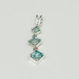 Simple Pendent with Blue Topaz Gemstone in 925 Silver Pendants - Mohnaa Jewels