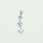 Simple Pendent with Blue Topaz Gemstone in 925 Silver Pendants - Mohnaa Jewels