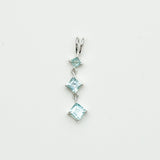 Simple Pendent with Blue Topaz Gemstone in 925 Silver Pendants - Mohnaa Jewels