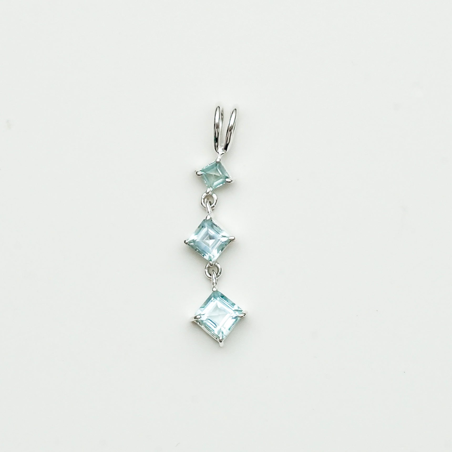 Simple Pendent with Blue Topaz Gemstone in 925 Silver Pendants - Mohnaa Jewels