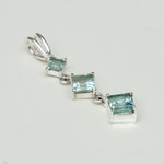 Simple Pendent with Blue Topaz Gemstone in 925 Silver Pendants - Mohnaa Jewels