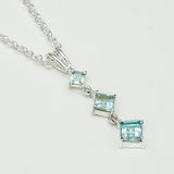 Simple Pendent with Blue Topaz Gemstone in 925 Silver Pendants - Mohnaa Jewels