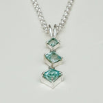 Simple Pendent with Blue Topaz Gemstone in 925 Silver Pendants - Mohnaa Jewels