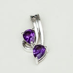 Modern Pendant With Amethyst Gemstone In Fine Sterling Silver - Mohnaa Jewels