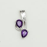 Modern Pendant With Amethyst Gemstone In Fine Sterling Silver - Mohnaa Jewels