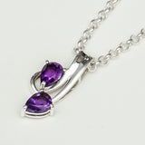 Modern Pendant With Amethyst Gemstone In Fine Sterling Silver - Mohnaa Jewels