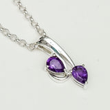 Modern Pendant With Amethyst Gemstone In Fine Sterling Silver - Mohnaa Jewels