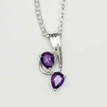 Modern Pendant With Amethyst Gemstone In Fine Sterling Silver - Mohnaa Jewels