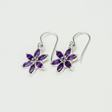 Star Earring With Semi Precious Natural Amethyst Gemstone In 925 Sterling Silver - Mohnaa Jewels