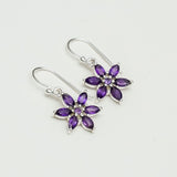 Star Earring With Semi Precious Natural Amethyst Gemstone In 925 Sterling Silver - Mohnaa Jewels