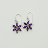 Star Earring With Semi Precious Natural Amethyst Gemstone In 925 Sterling Silver - Mohnaa Jewels