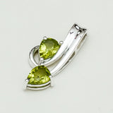 Modern Pendant With Peridot Gemstone In Fine Sterling Silver - Mohnaa Jewels