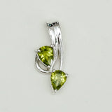 Modern Pendant With Peridot Gemstone In Fine Sterling Silver - Mohnaa Jewels