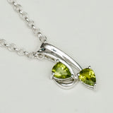 Modern Pendant With Peridot Gemstone In Fine Sterling Silver - Mohnaa Jewels