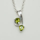 Modern Pendant With Peridot Gemstone In Fine Sterling Silver - Mohnaa Jewels