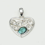 Heart Pendant With Labradorite Gemstone in 925 Solid Sterling Silver - Mohnaa Jewels