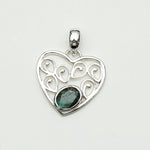 Heart Pendant With Labradorite Gemstone in 925 Solid Sterling Silver - Mohnaa Jewels