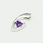 Minimalist Pendant With Amethyst Gemstone in Fine Sterling Silver - Mohnaa Jewels