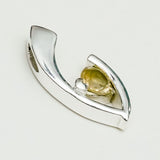 Minimalist Pendant With Citrine Gemstone in Fine Sterling Silver - Mohnaa Jewels