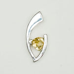 Minimalist Pendant With Citrine Gemstone in Fine Sterling Silver - Mohnaa Jewels