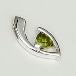 Minimalist Pendant With Peridot Gemstone in Fine Sterling Silver - Mohnaa Jewels