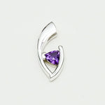 Minimalist Pendant With Amethyst Gemstone in Fine Sterling Silver