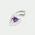 Minimalist Pendant With Amethyst Gemstone in Fine Sterling Silver
