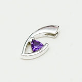 Minimalist Pendant With Amethyst Gemstone in Fine Sterling Silver