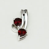 Modern Pendant With Garnet Gemstone In Fine Sterling Silver
