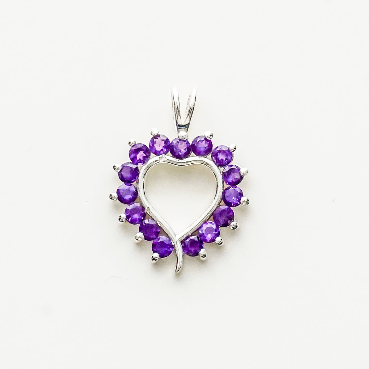 Multiheart Pendant With Amethyst Gemstone in 925 Sterling Silver