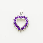 Multiheart Pendant With Amethyst Gemstone in 925 Sterling Silver