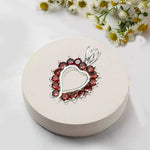 Multiheart Pendant With Garnet Gemstone in 925 Sterling Silver