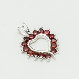 Multiheart Pendant With Garnet Gemstone in 925 Sterling Silver