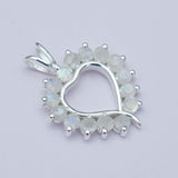 Multiheart Pendant With Rainbow Gemstone in 925 Sterling Silver