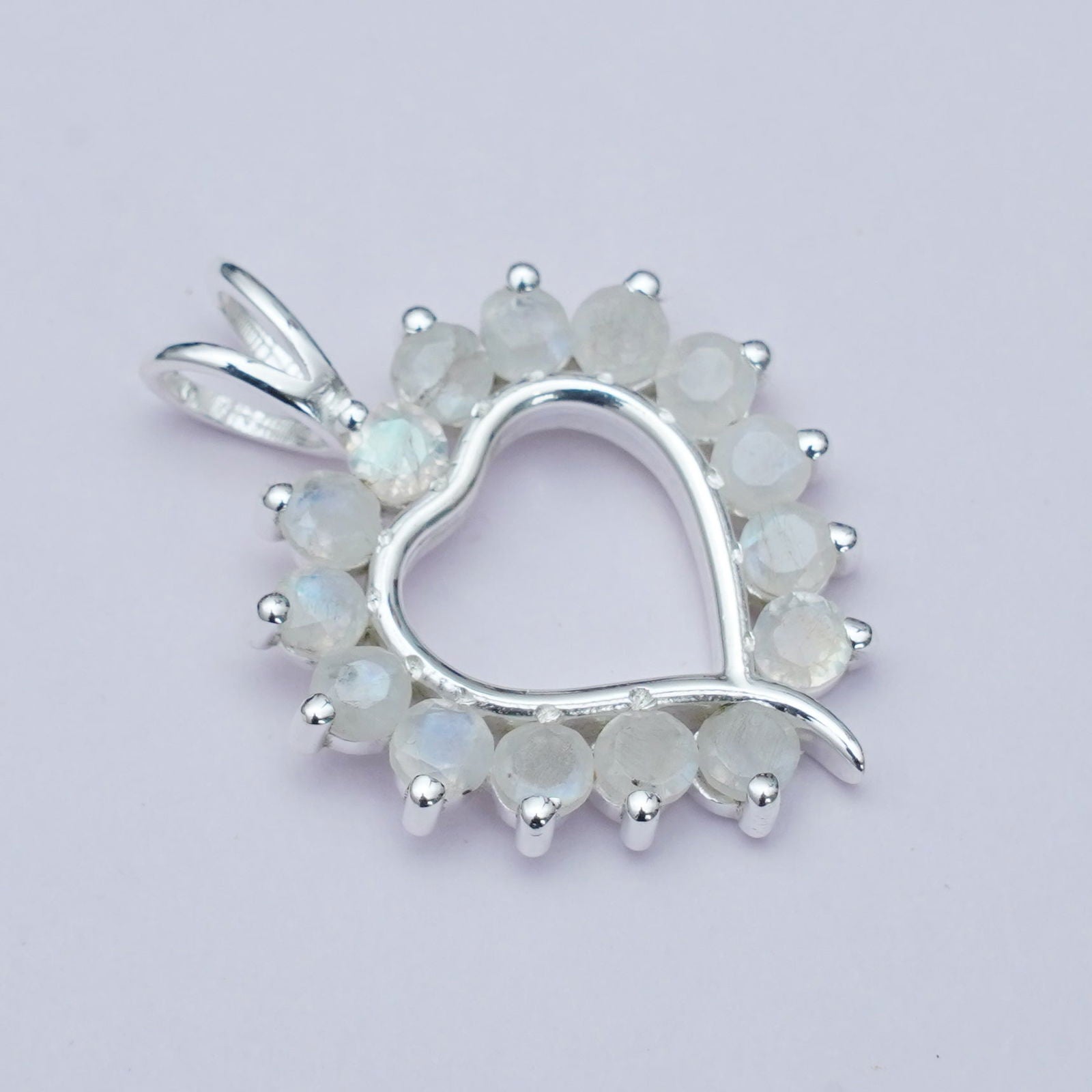 Multiheart Pendant With Rainbow Gemstone in 925 Sterling Silver