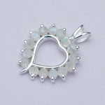Multiheart Pendant With Rainbow Gemstone in 925 Sterling Silver