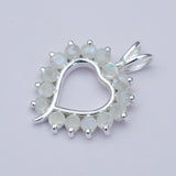 Multiheart Pendant With Rainbow Gemstone in 925 Sterling Silver