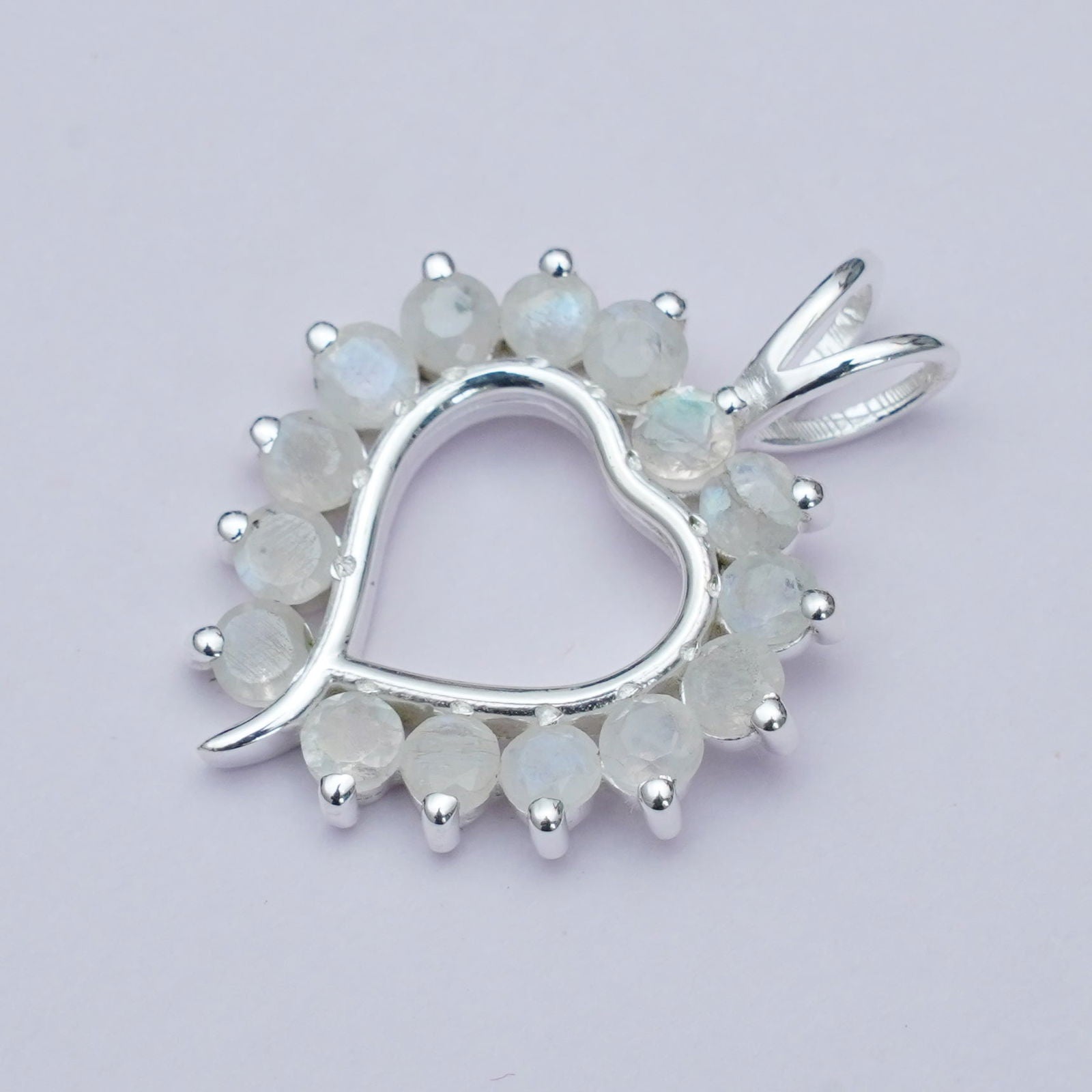 Multiheart Pendant With Rainbow Gemstone in 925 Sterling Silver
