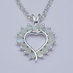 Multiheart Pendant With Rainbow Gemstone in 925 Sterling Silver