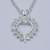 Multiheart Pendant With Rainbow Gemstone in 925 Sterling Silver