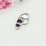 Designer Heart Handmade Pendants With Amethyst Gemstone In 925 Sterling Silver - Mohnaa Jewels