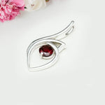 Garnet Gemstone Heart Pendent in Solid Sterling Silver - Mohnaa Jewels