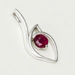 Red Gemstone Heart Pendent in Solid Sterling Silver