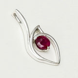 Red Gemstone Heart Pendent in Solid Sterling Silver