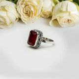 Red Velvet Sterling Silver Ring - Mohnaa Jewels