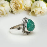 Acqua Green Sterling Silver Ring - Mohnaa Jewels