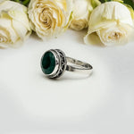 Green Eye Sterling Silver Ring - Mohnaa Jewels