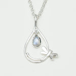 Dragonfly Pendent With Rainbow Moonstone In 925 Sterling Silver - Mohnaa Jewels